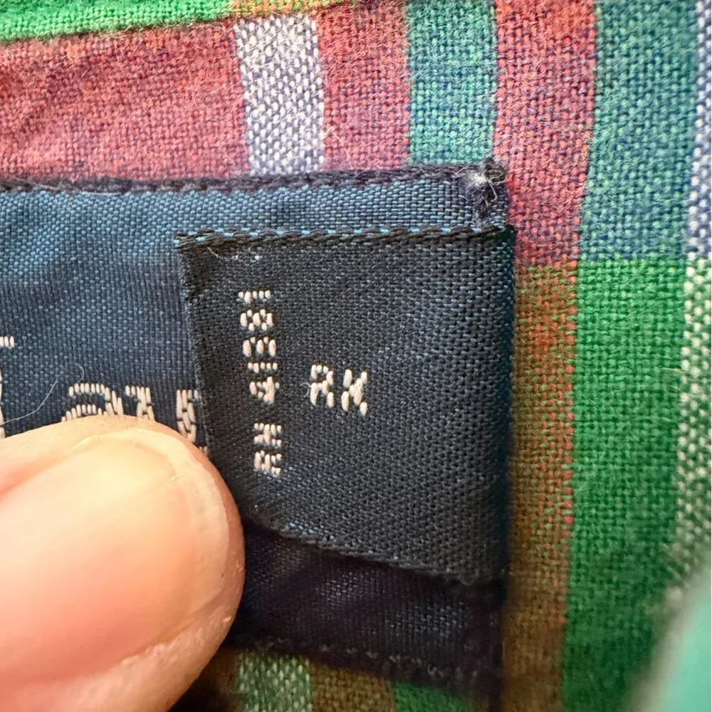 Ralph Lauren Blake Button Up Shirt Green Orange Blue Plaid Preppy Top Size M - Picture 5 of 10
